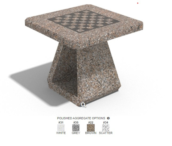 190 Table de jeu béton nuancier